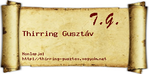 Thirring Gusztáv névjegykártya